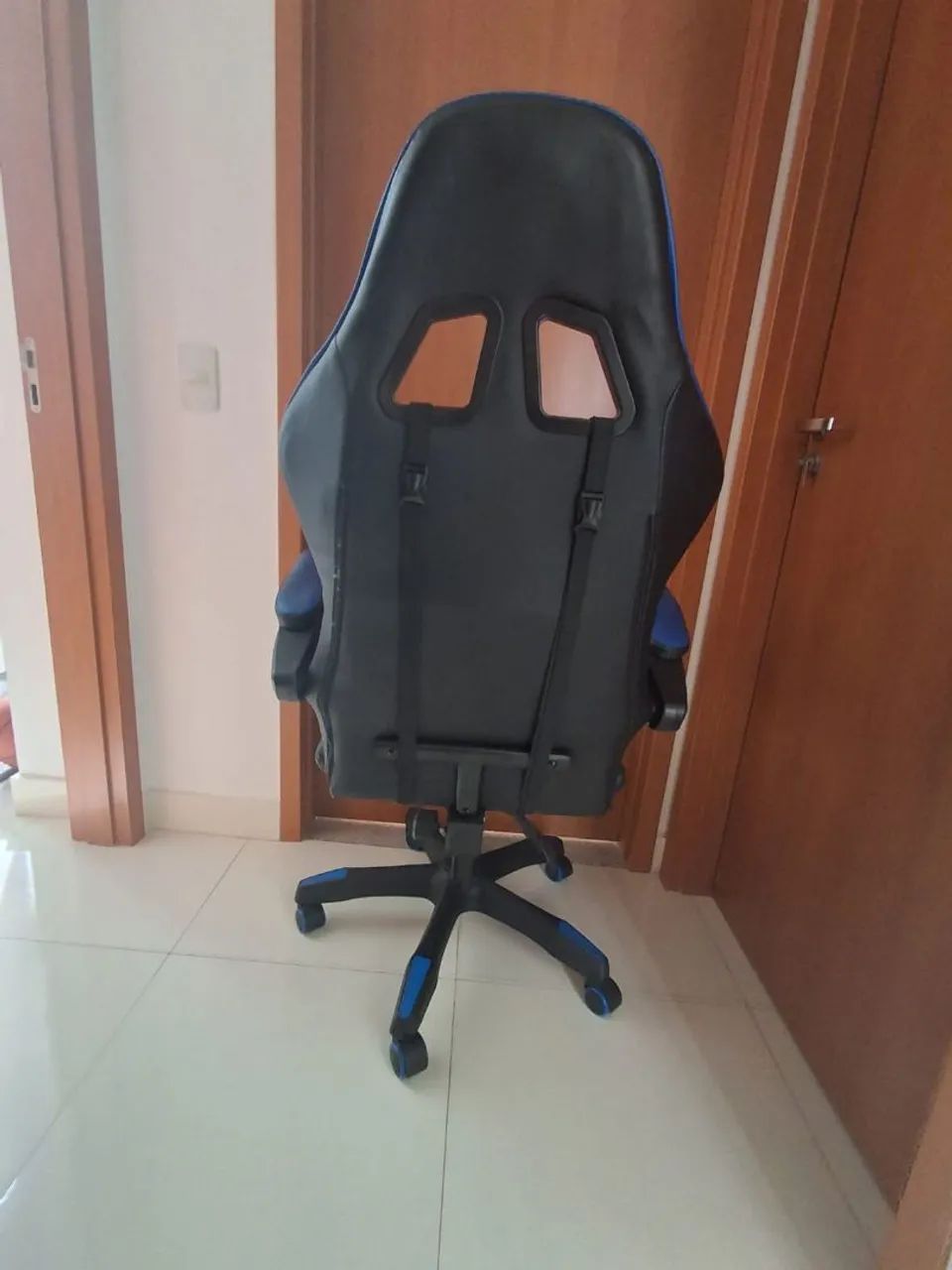 Cadeira Gamer Azul e Preto - Foto 5