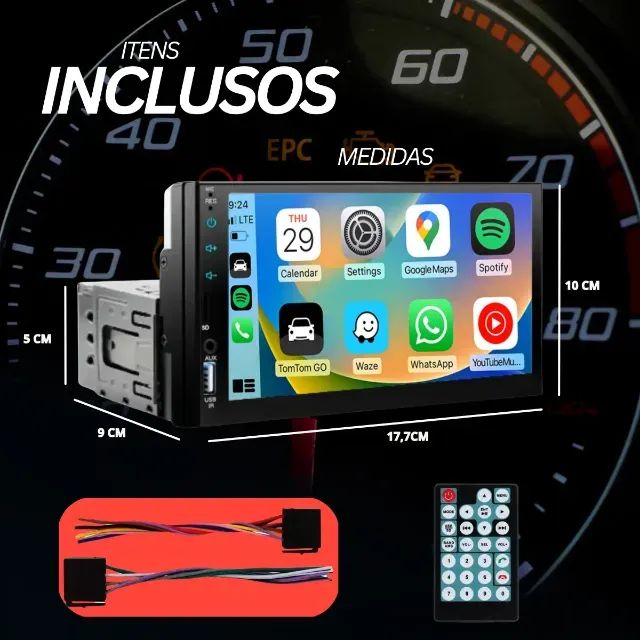 Central Multimídia Espelhamento 1 Din 7 Mp5 Usb Bluetooth - Foto 5