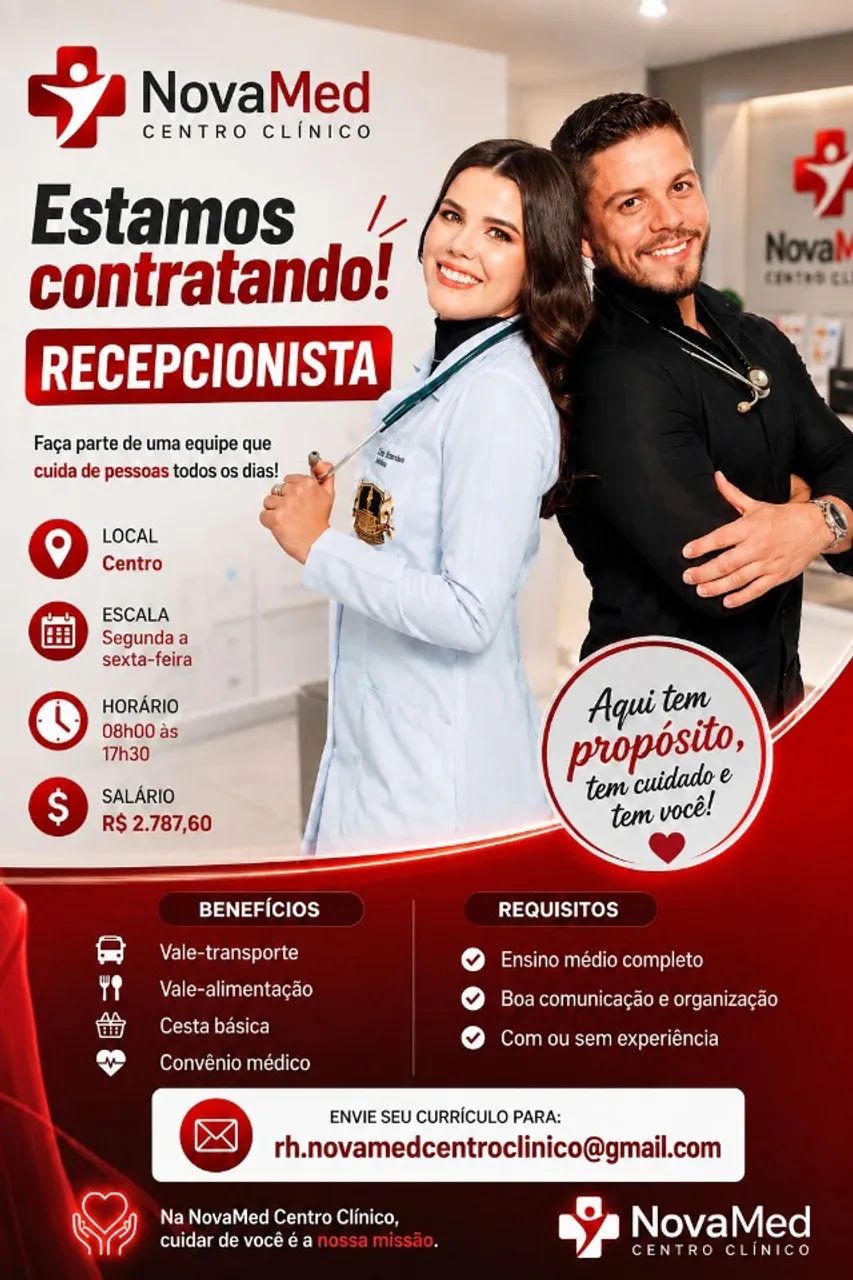 Recepcionista no Centro