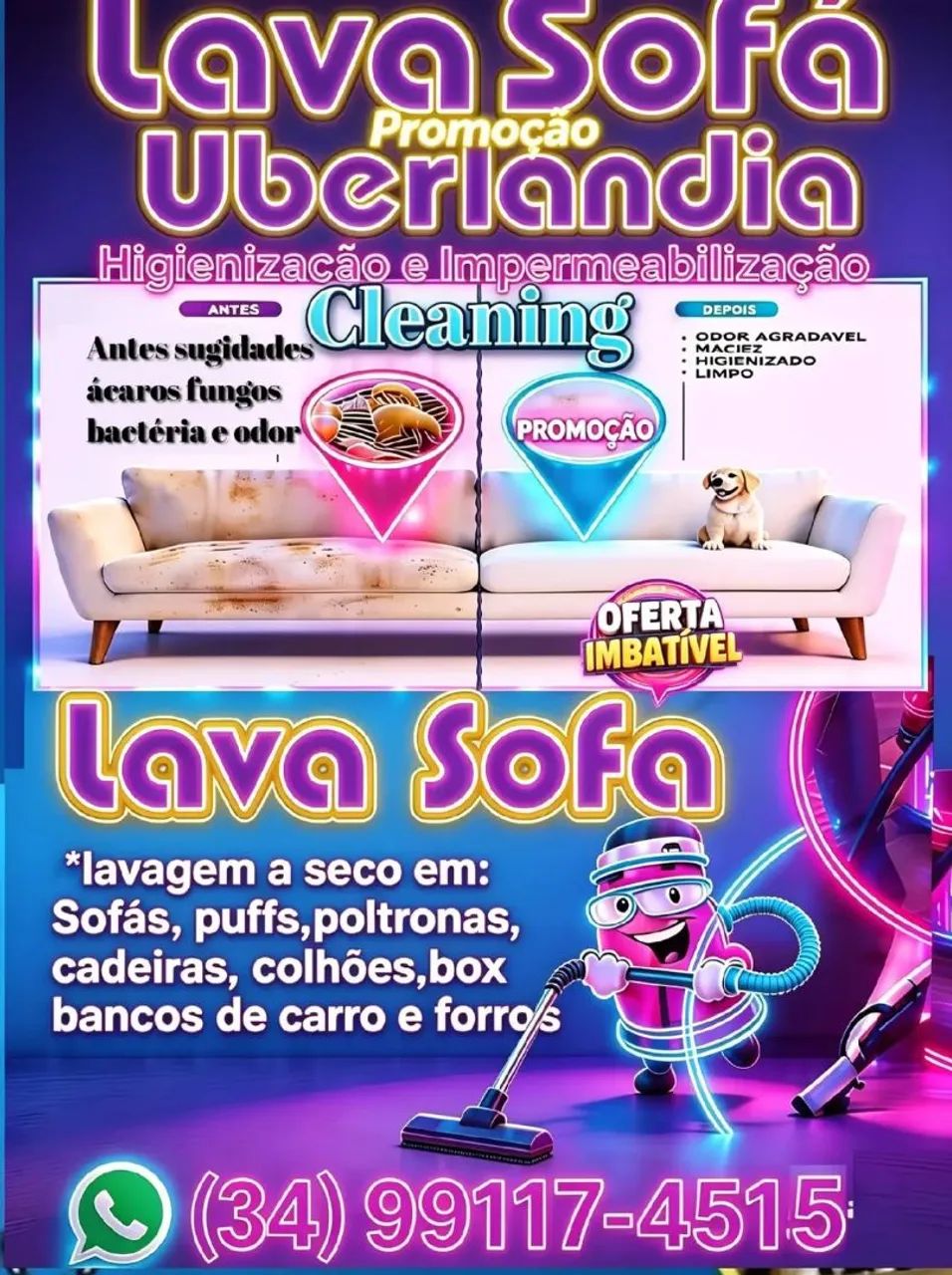 Lava sofá e impermeabilização Uberlândia Cleaning  - Foto 2