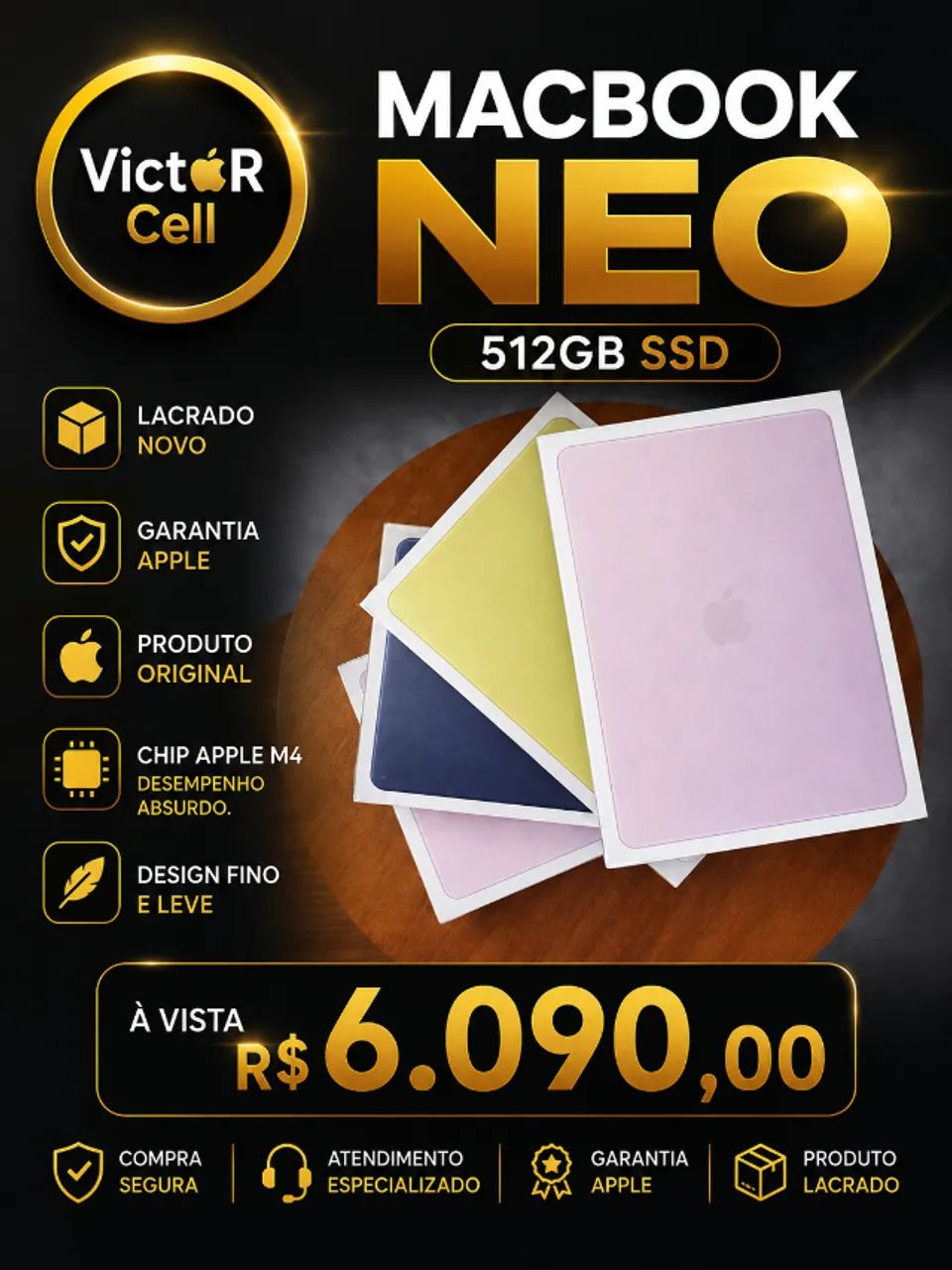 MacBook Neo 512GB SSD | Com Biometria | Lacrado 