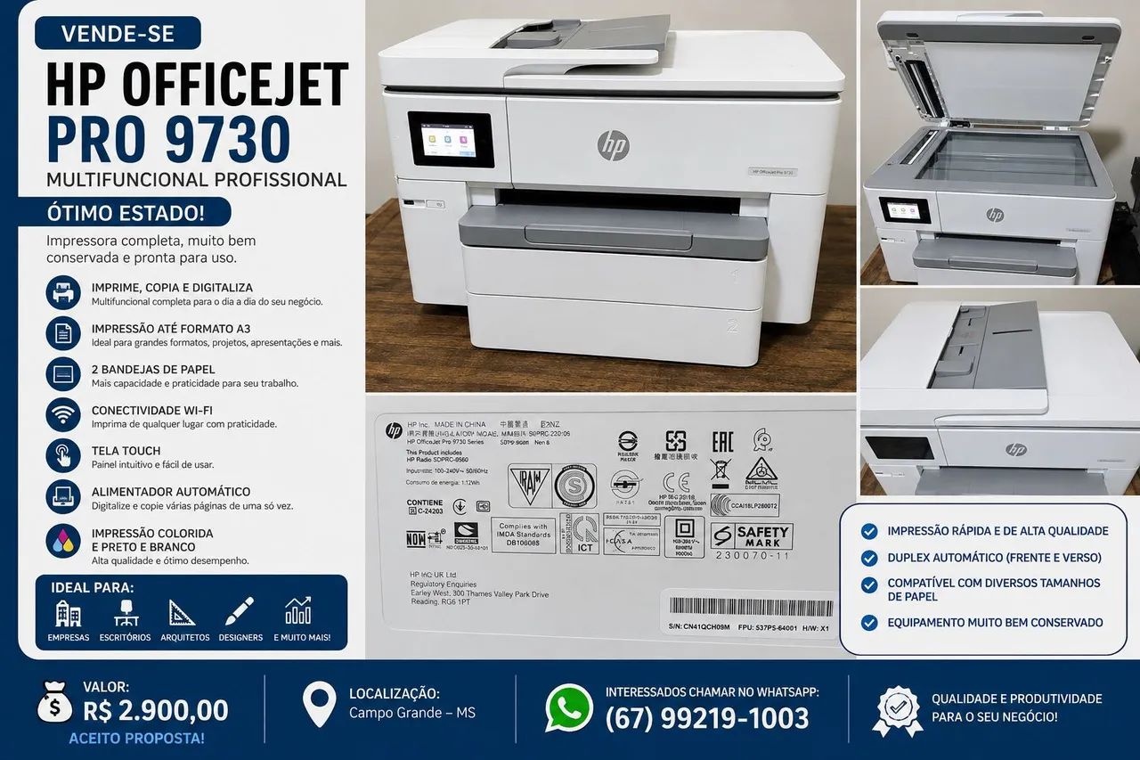 IMPRESSORA HP OFFICEJET PRO 9730