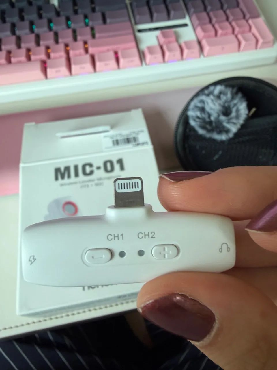 Microfone para iPhone: Hohem Mic-01 2.4GHz Clip - Foto 4