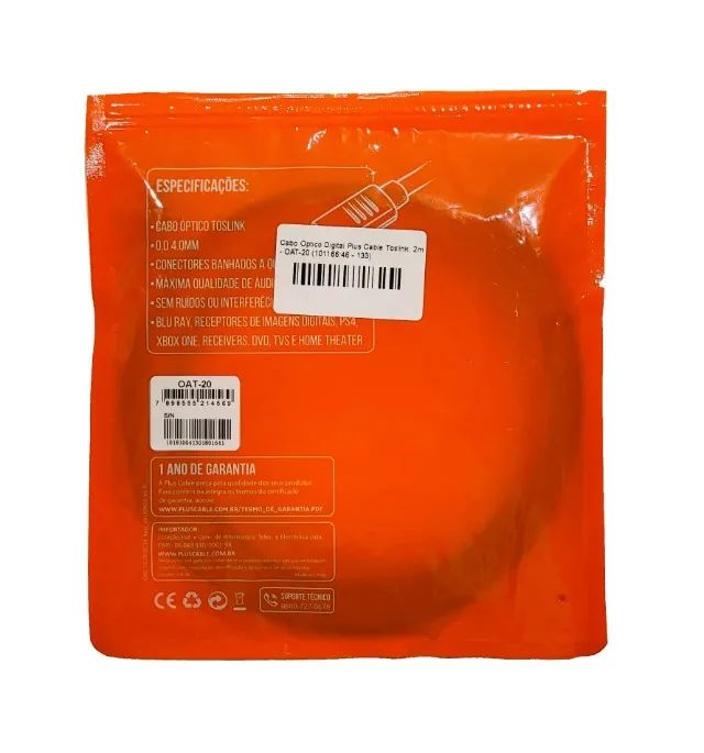 Cabo óptico digital TOSLINK 2M OAT-20 PlusCable - Foto 3