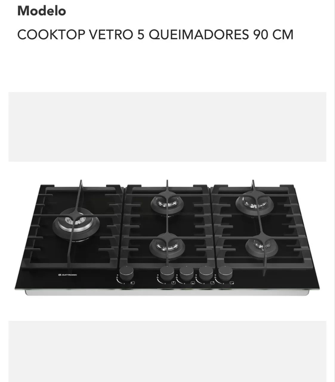 Cooktop Elettromec 90cm a gás  - Foto 2