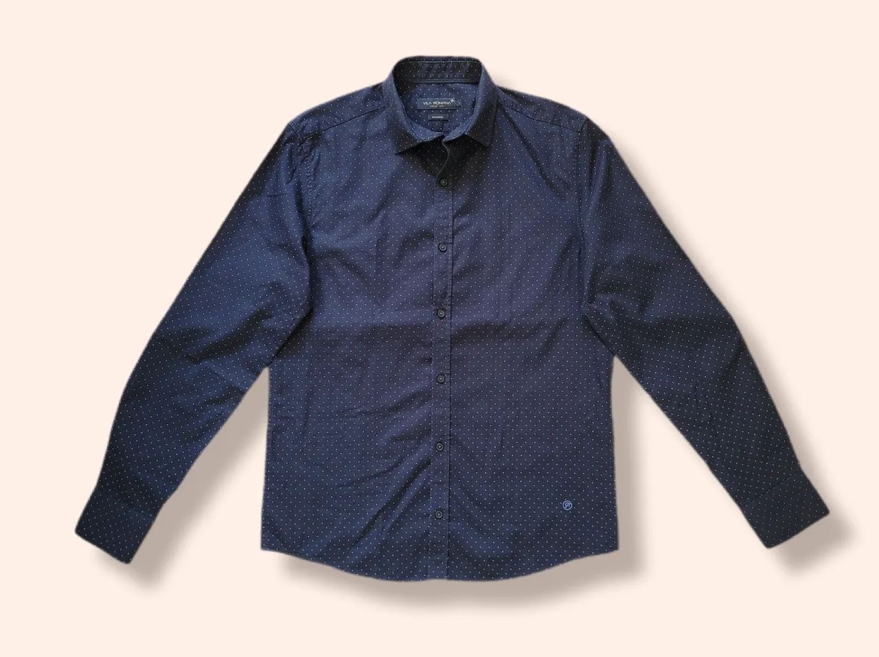 Camisa masculina azul Vila Romana P