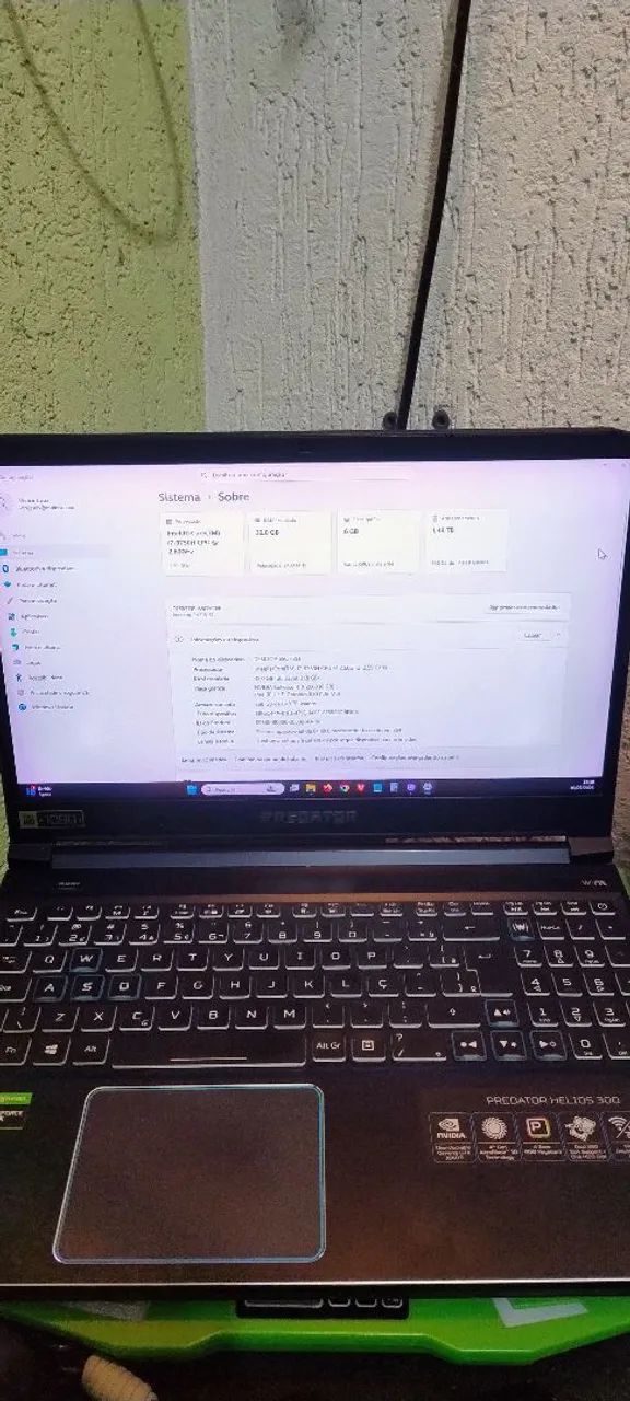 Notebook Gamer Acer Predator 17" - i7 9ª Gen - RTX 2060 - 32GB RAM - 2x SSD + 1TB HD - Foto 3
