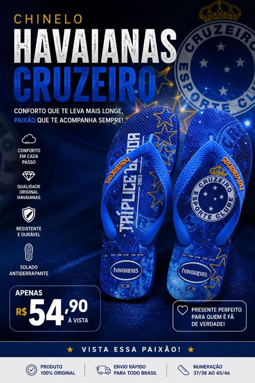 Chinelo Havaianas do Cruzeiro 