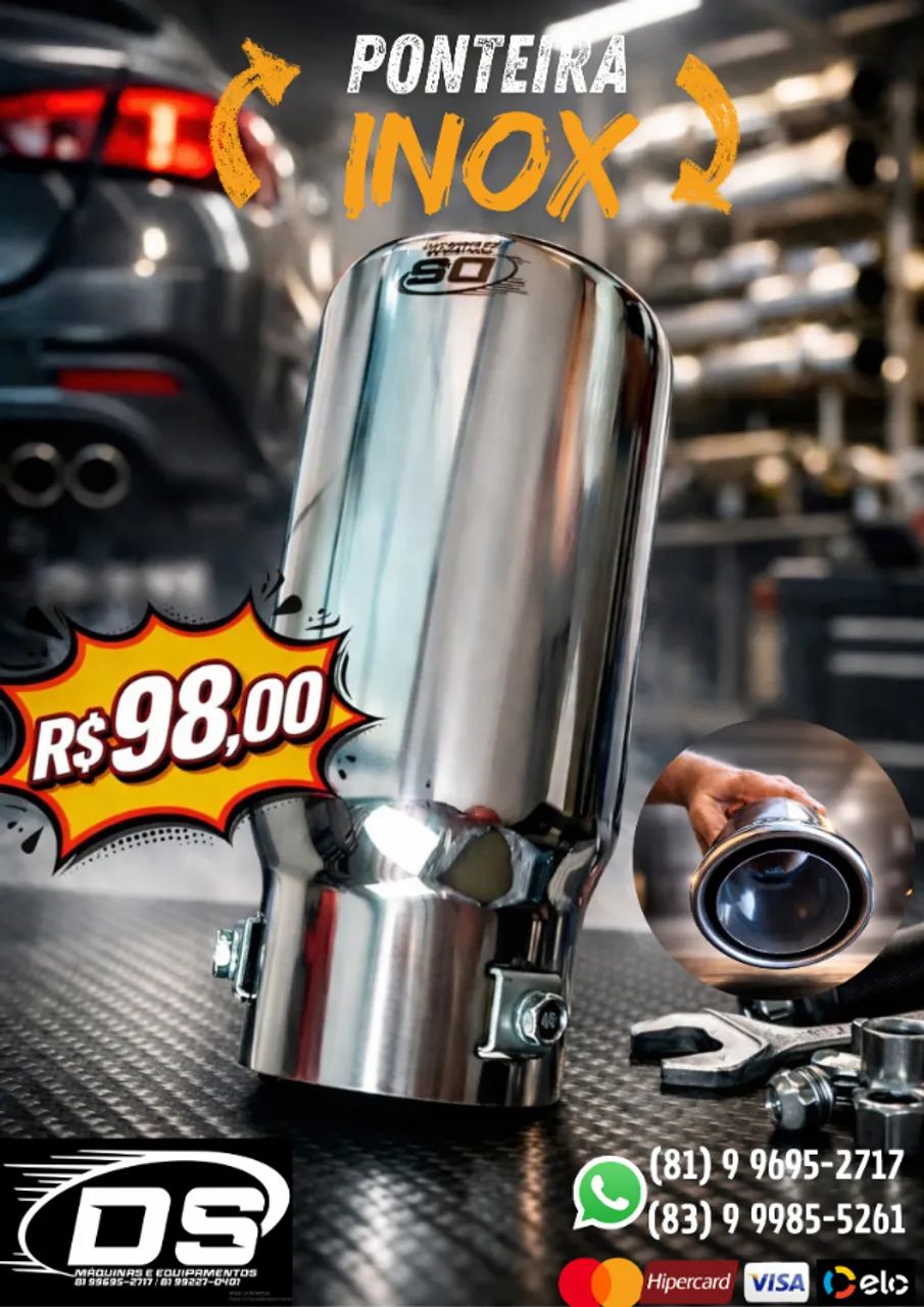 PONTEIRA ESPORTIVA AÇO INOX -UNIVERSAL- NOVA