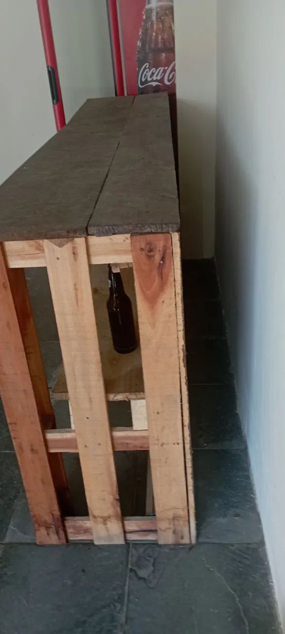 **PraSair** Balcão Rustico de madeira (pallet) 3m x 50cm -  (bar, adega, mercearia, etc) - Foto 3