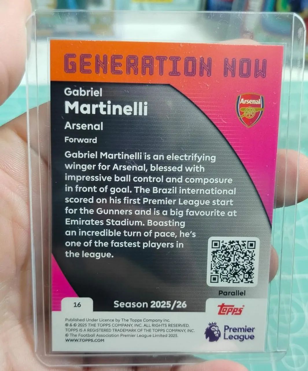 Card Gabriel Martinelli - Generation Now Yellow Sparkle NUMERADA - Foto 3