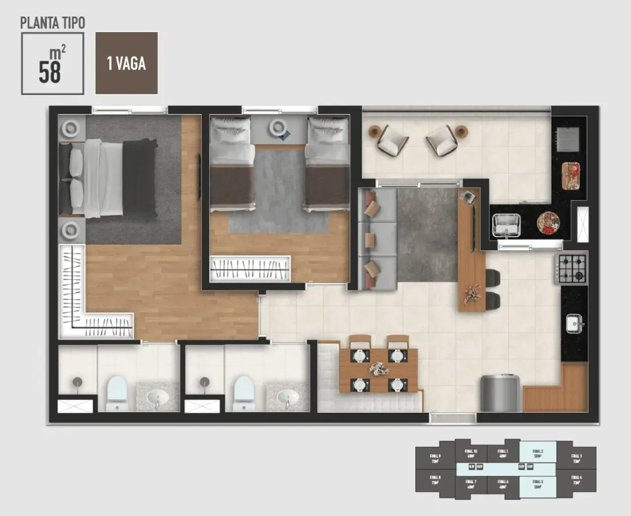 PLANTA 58m²