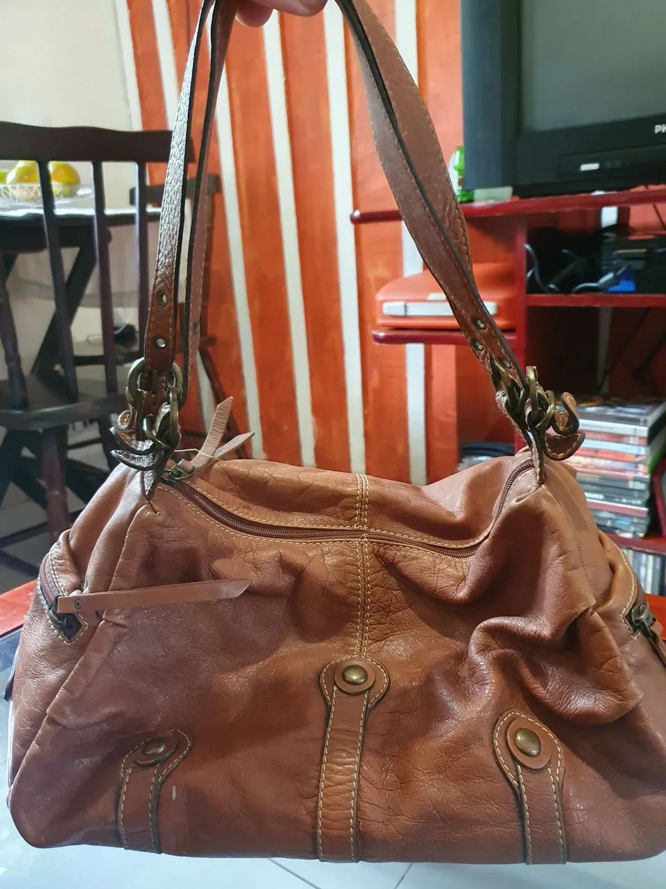 Bolsa de couro legítimo 