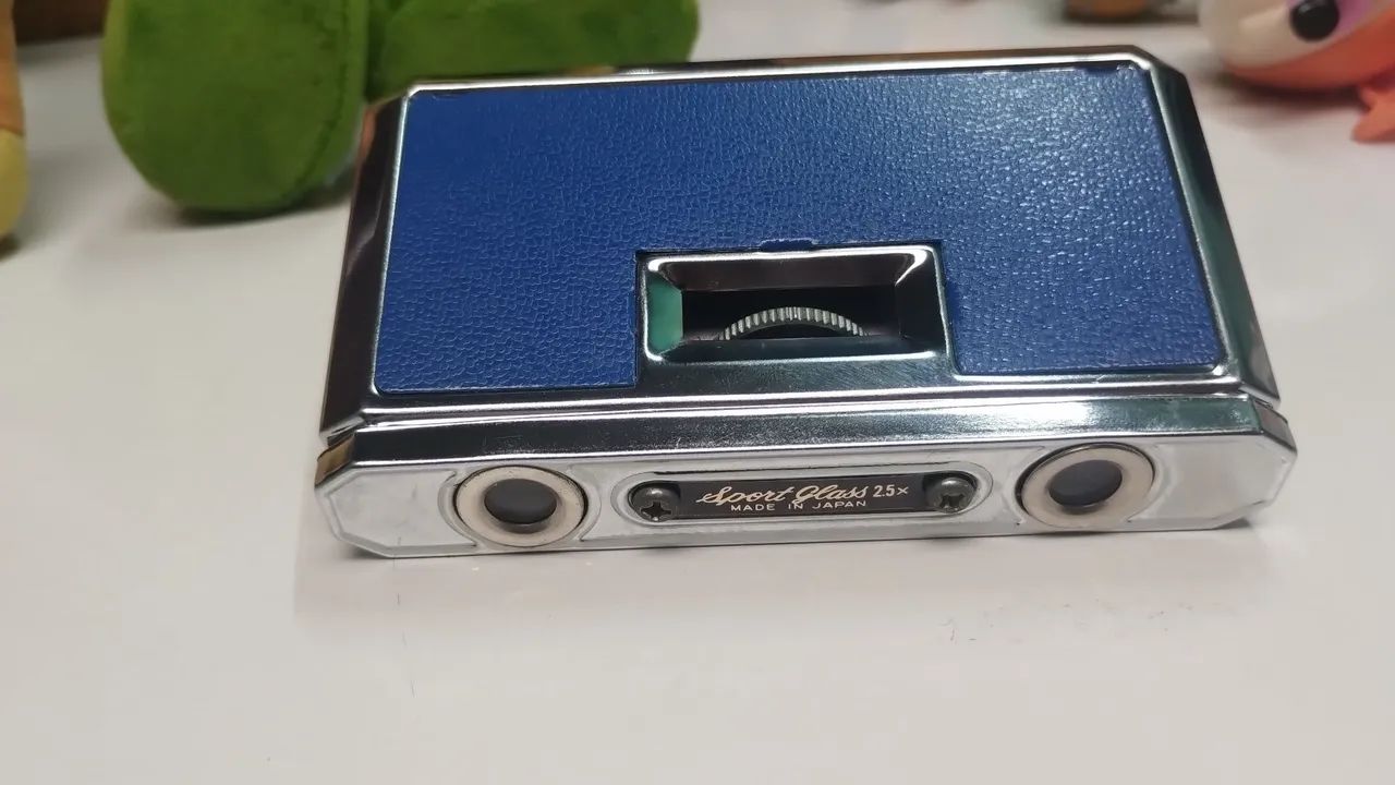 Binóculo de bolso vintage azul e cromado da marca Sport Glass - Foto 4