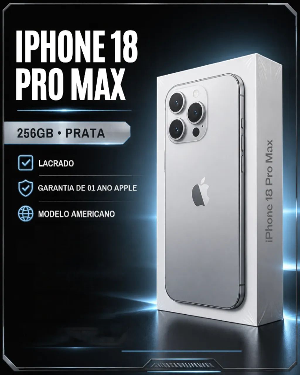 Iphone 18 Pro Max 256GB Prata (EUA)