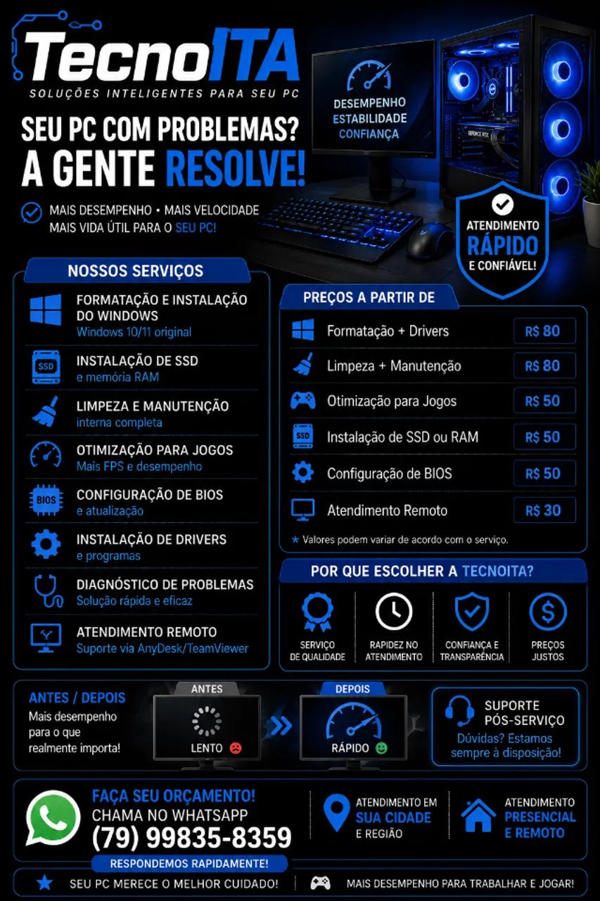 MANUTENÇÃO DE COMPUTADORES E NOTEBOOKS