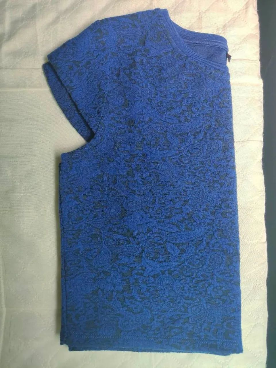 Cropped Azul com Design de Renda Tam P  - Foto 2