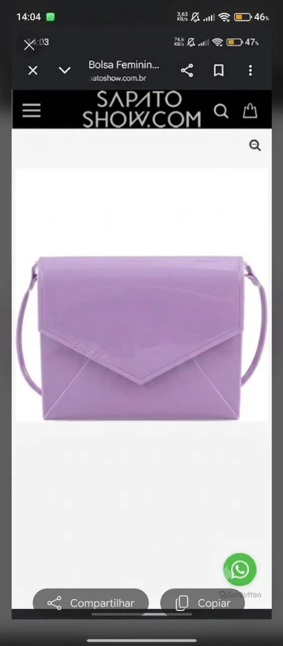 bolsa petite Jolie lilás 