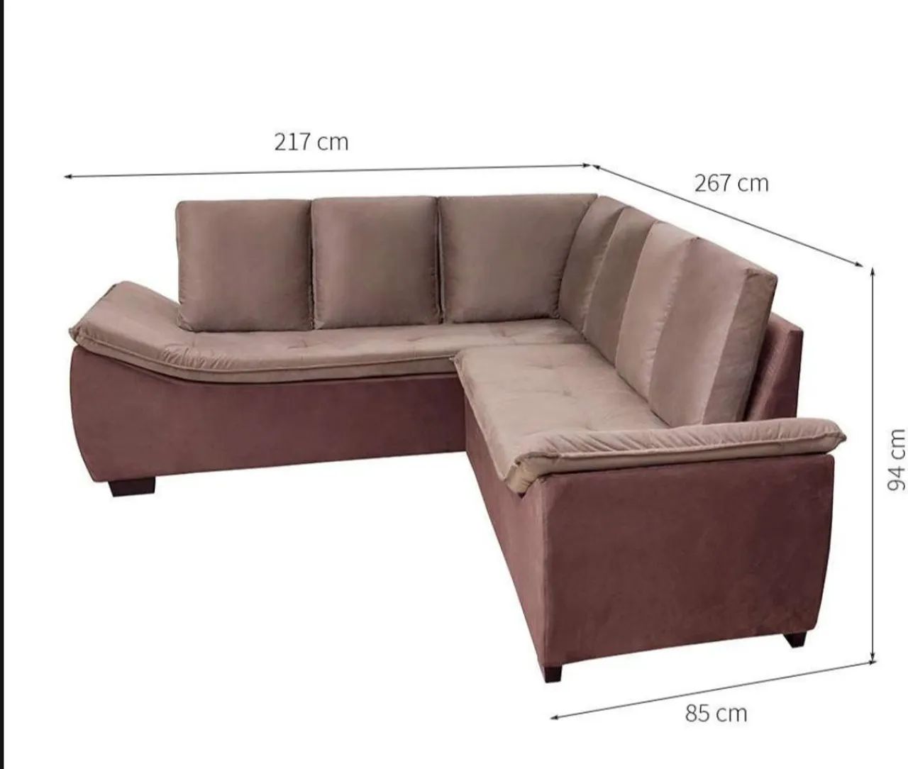 Sofá suede 6 lugares