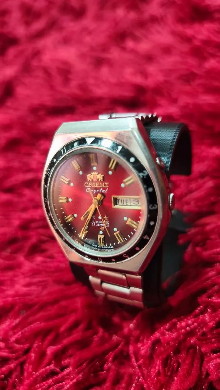 Relógio Orient Automático Vintage Vermelho Bordo  - Foto 2