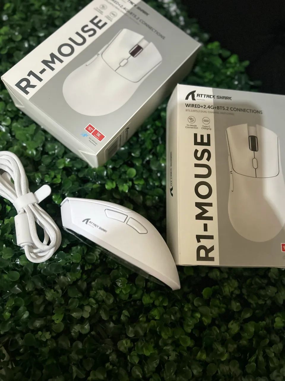 Mouse Attack Shark R1 Branco - Sensor PAW3311 18K DPI (Novo) - Foto 3