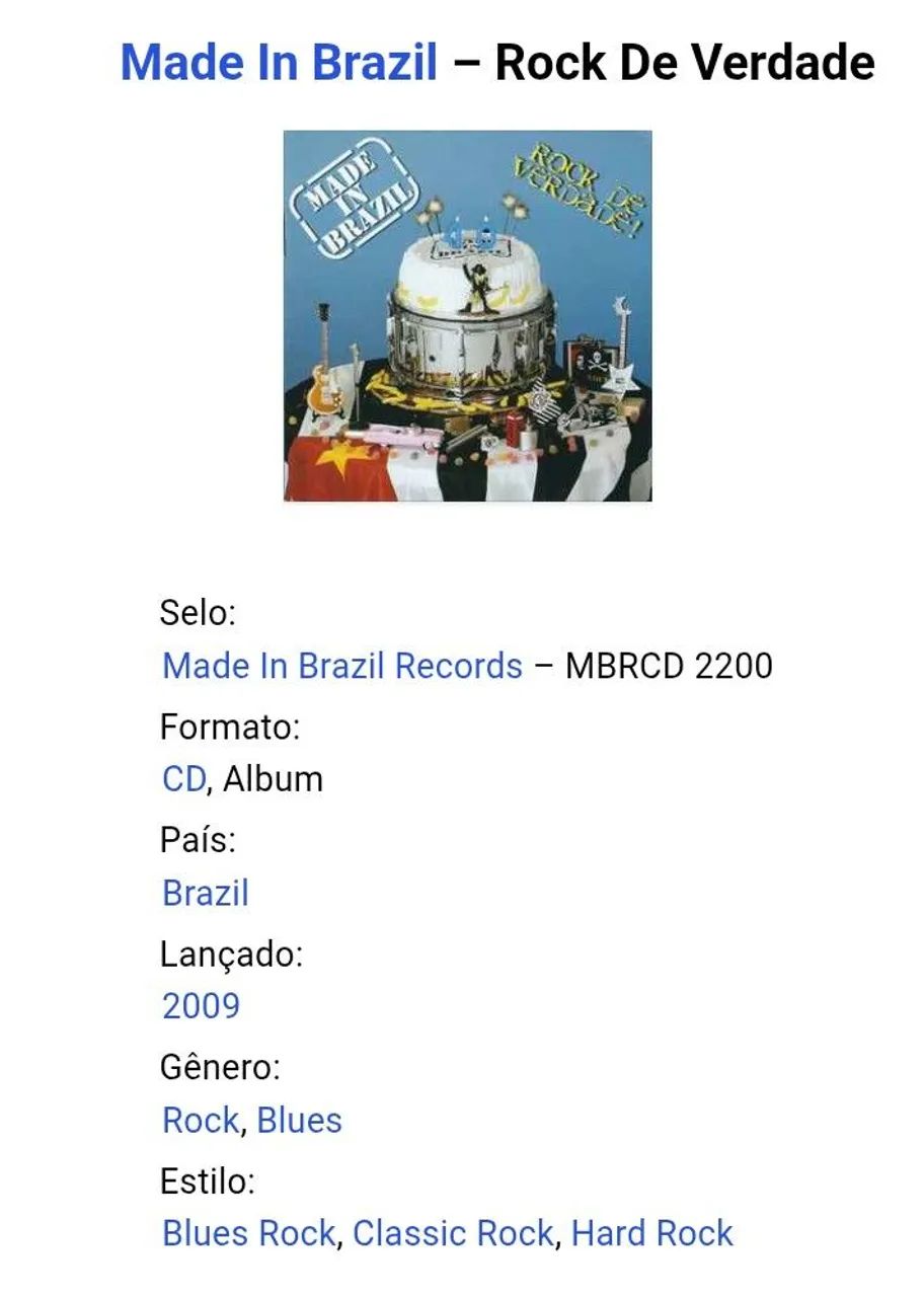 CD Made In Brazil - Rock de Verdade (2009) - Foto 4