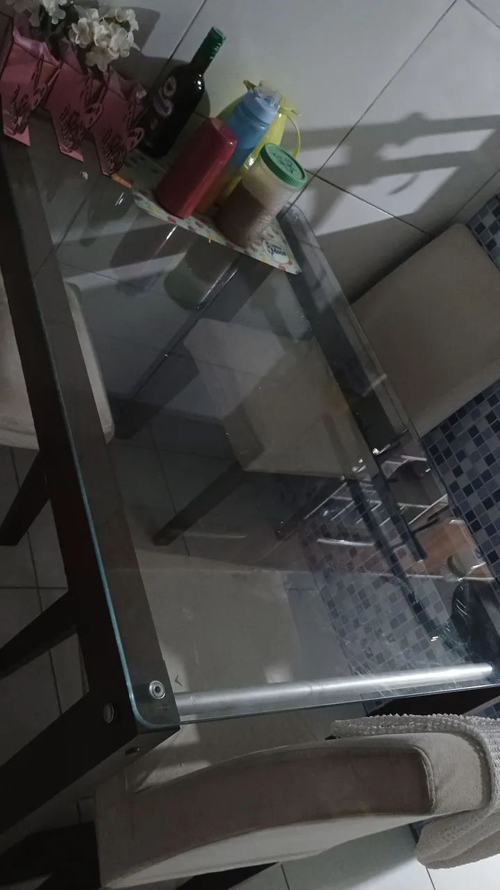 Mesa de vidro 4 cadeiras 65568089538819122