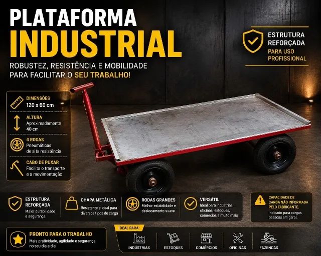 Carrinho plataforma industrial 