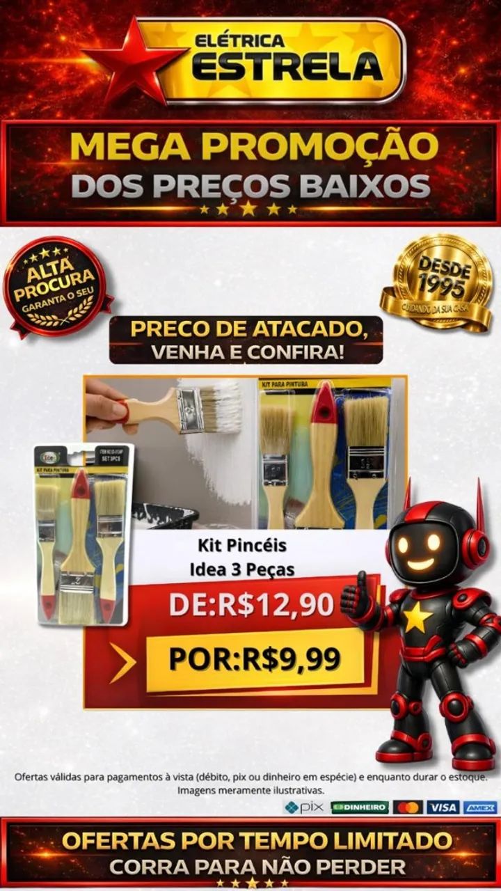 KIT PINCÉIS 3 PEÇAS