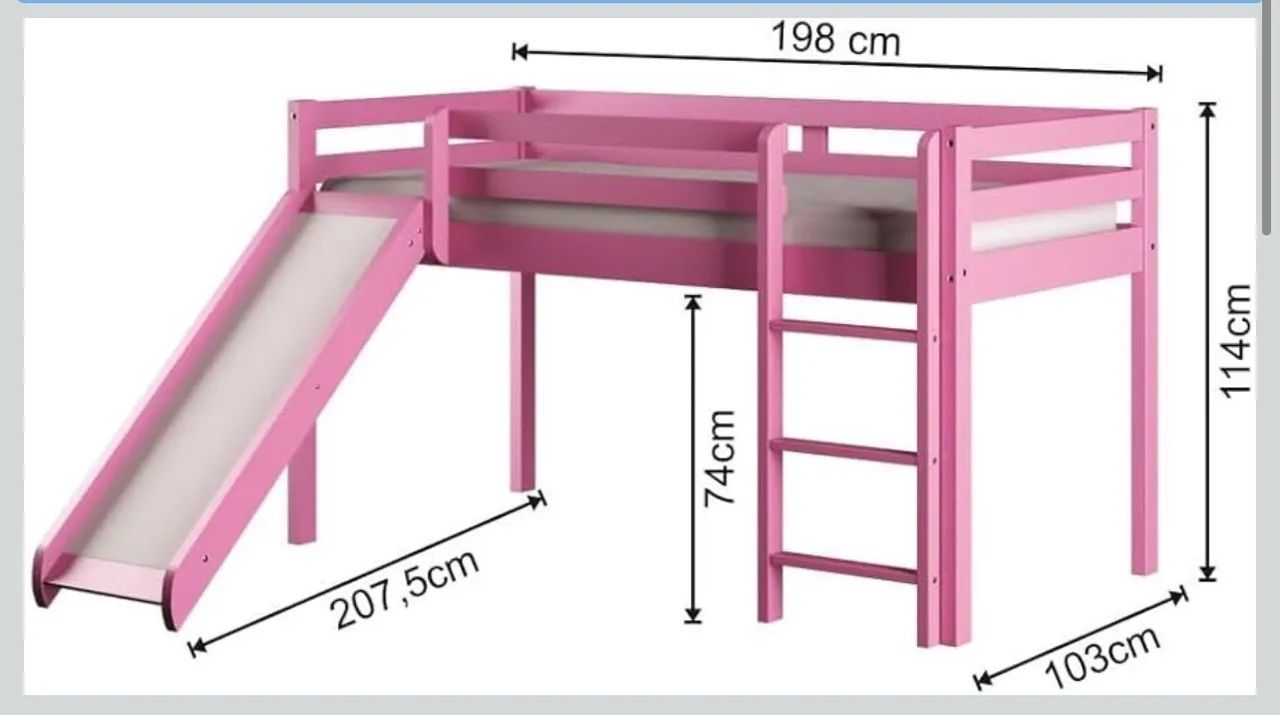 Cama rosa com escorregador - Foto 3