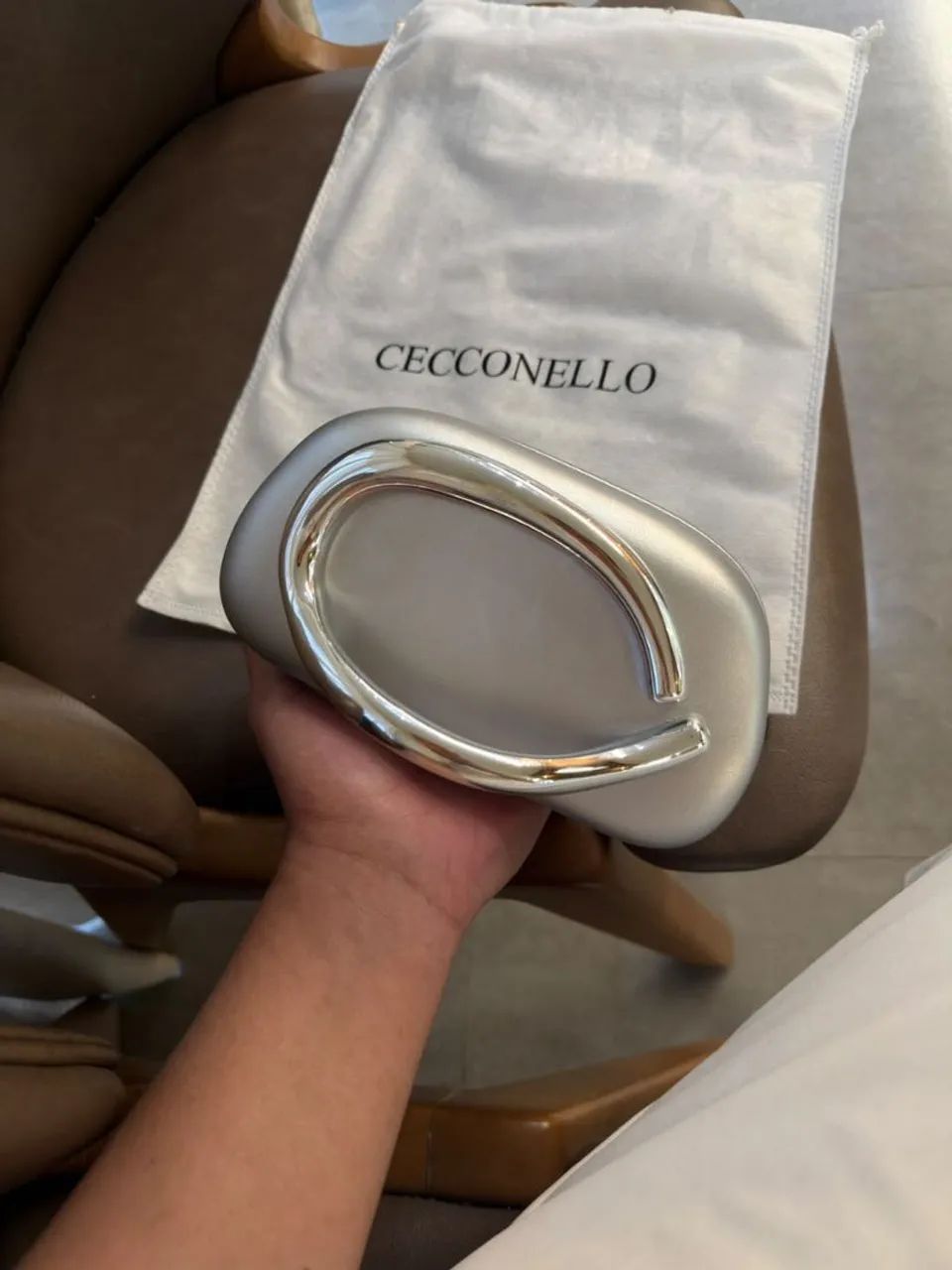 Bolsa Clutch prata [Marca Ceconello]