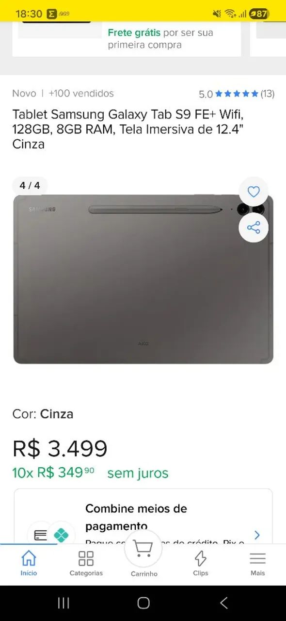 TABLET SAMSUNG S9 FE +