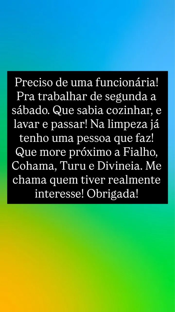 VAGA PARA DOMESTICAR 