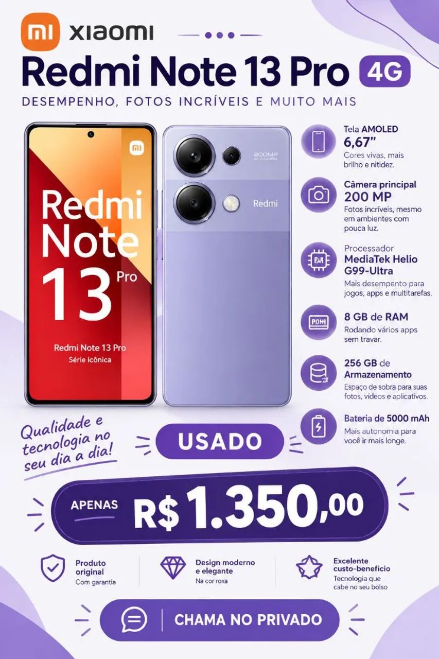 Vendo celular Xiaomi redmi note 13 pro 256gb
