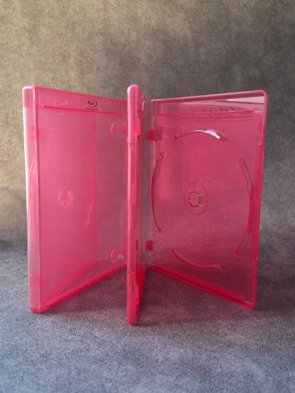 2 Capas Estojos Bluray Vermelho Crystal Dvd 1 Disco Cada