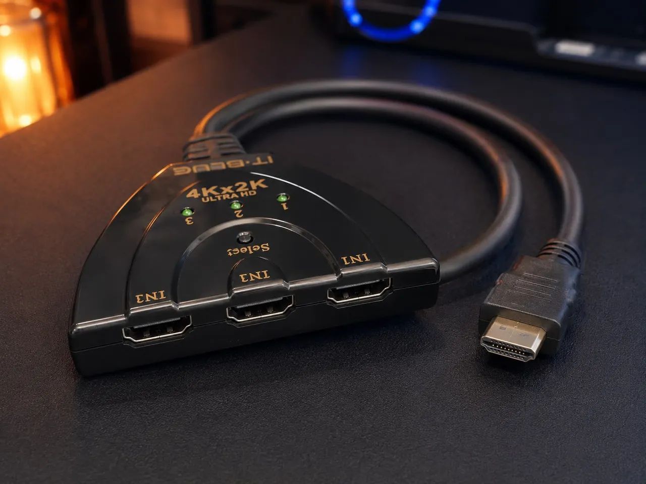 Switch HDMI 3 em 1 4K com Seletor IT-Blue - Foto 3