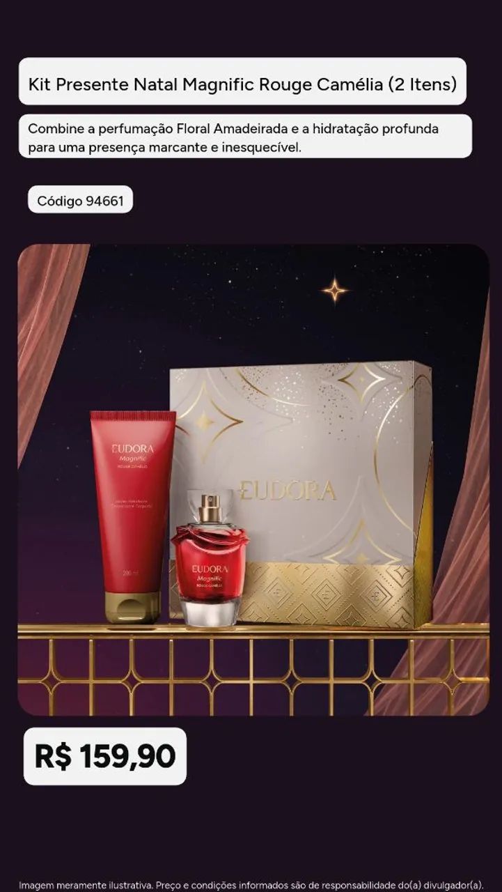 Kit Presente Natal Magnific Rouge Camélia (2 Itens)