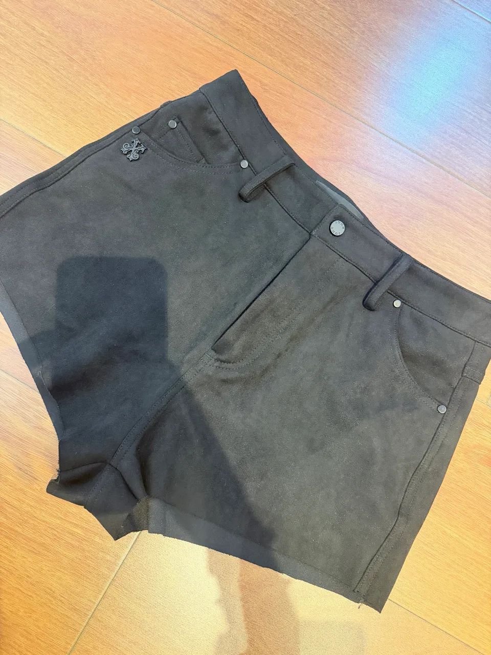 shorts john john black aveludado preto 38