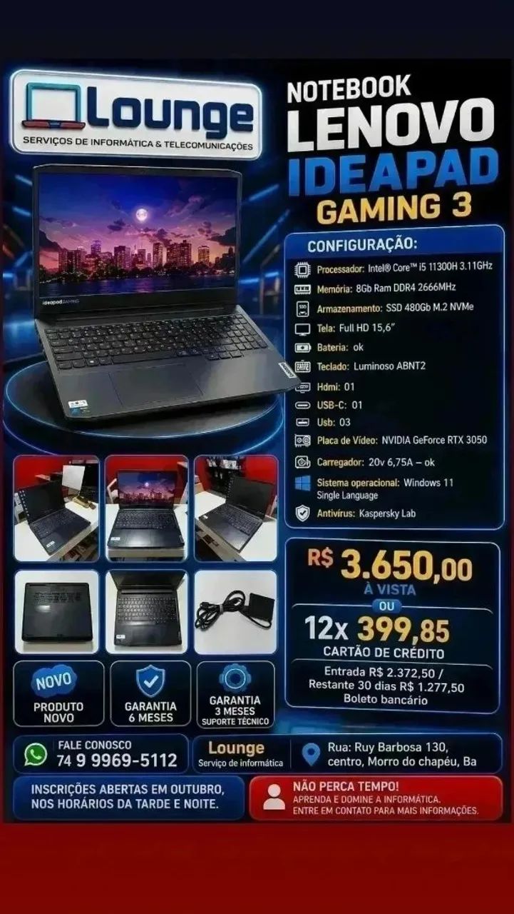 Notebook Lenovo Ideapad Gaming 3