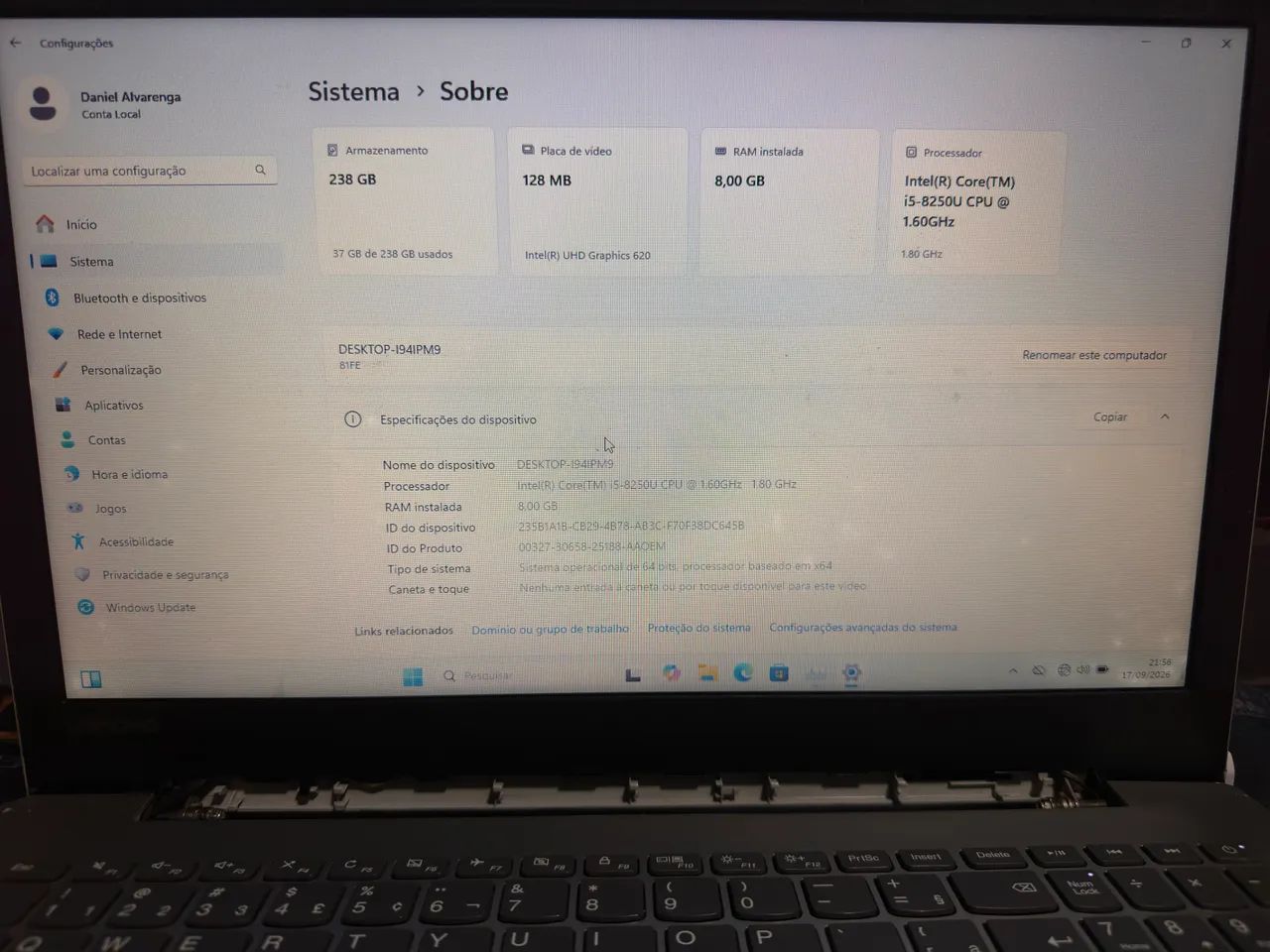 Notebook Lenovo i5 8*geração - Foto 2