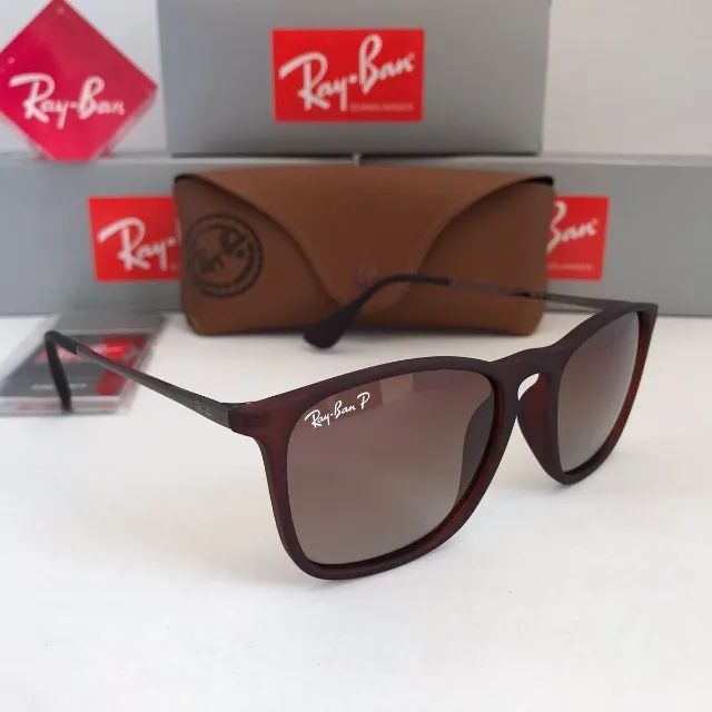 Óculos Rayban Chris Marrom - Kit Completo - Foto 2