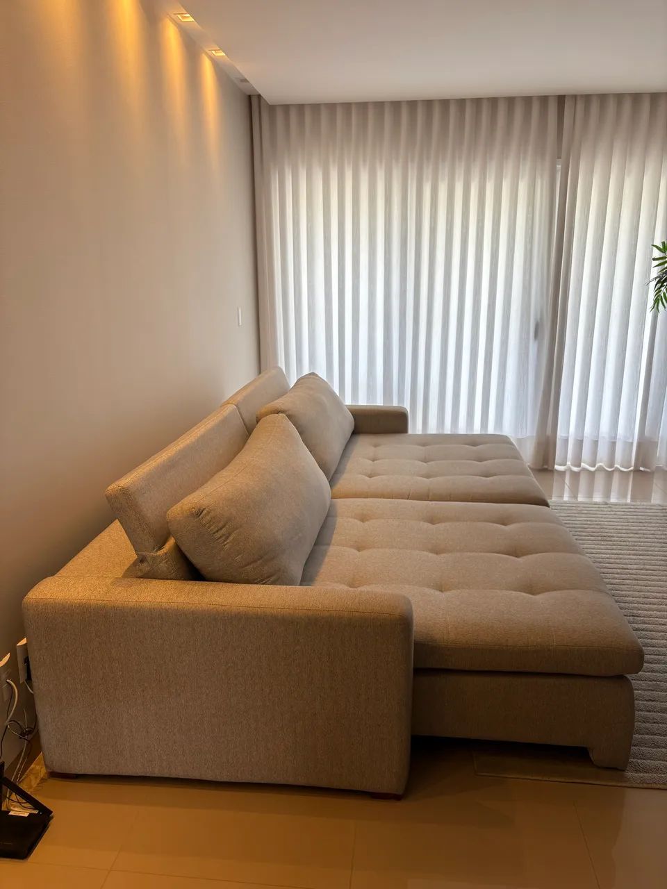 Sofá retrátil e reclinável linho 2,70m - Foto 4