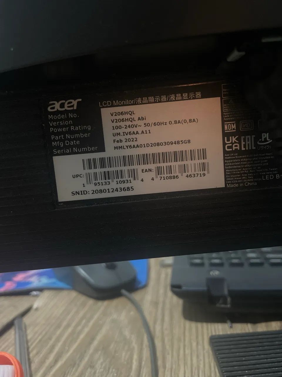 Monitor LCD ACER modelo V206HQ - Foto 3