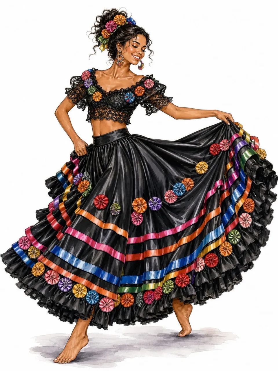 CONJUNTO SAIA+BLUSA CARIMBÓ