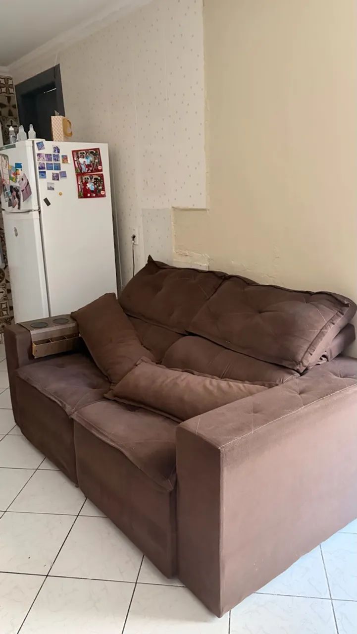 Sofá retrátil e reclinável marrom - Foto 3