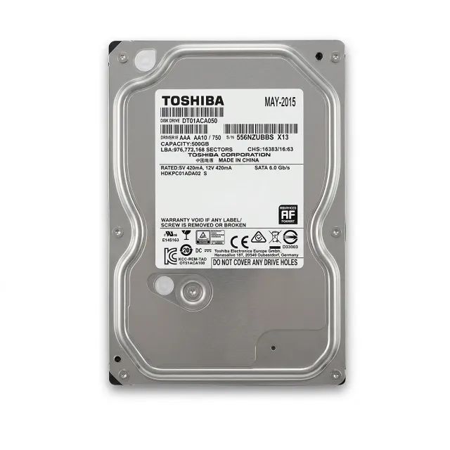 HD Interno Toshiba Desktop 500GB 3.5 Polegadas SATA III DT01ACA050 Para PC Desktop