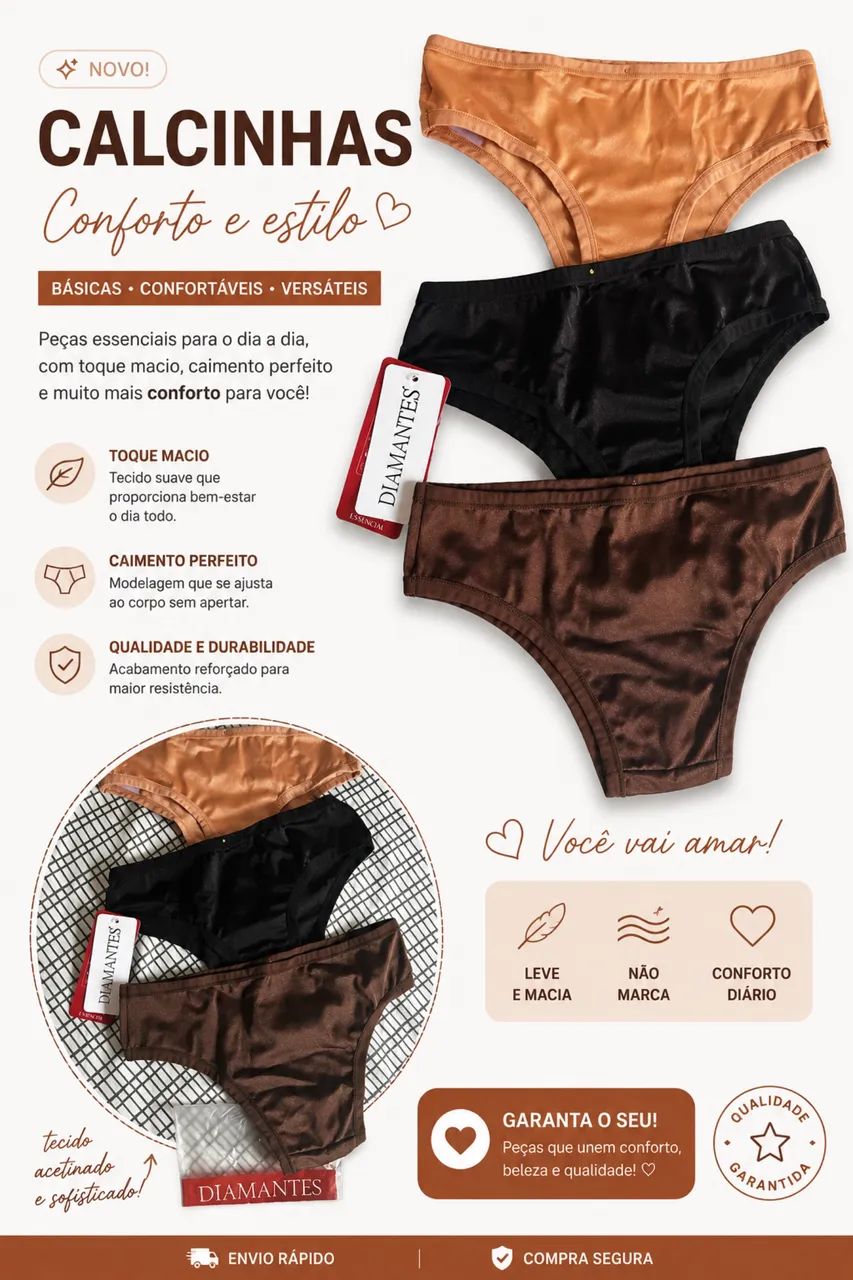 KIT DE CALCINHAS DIAMANTE