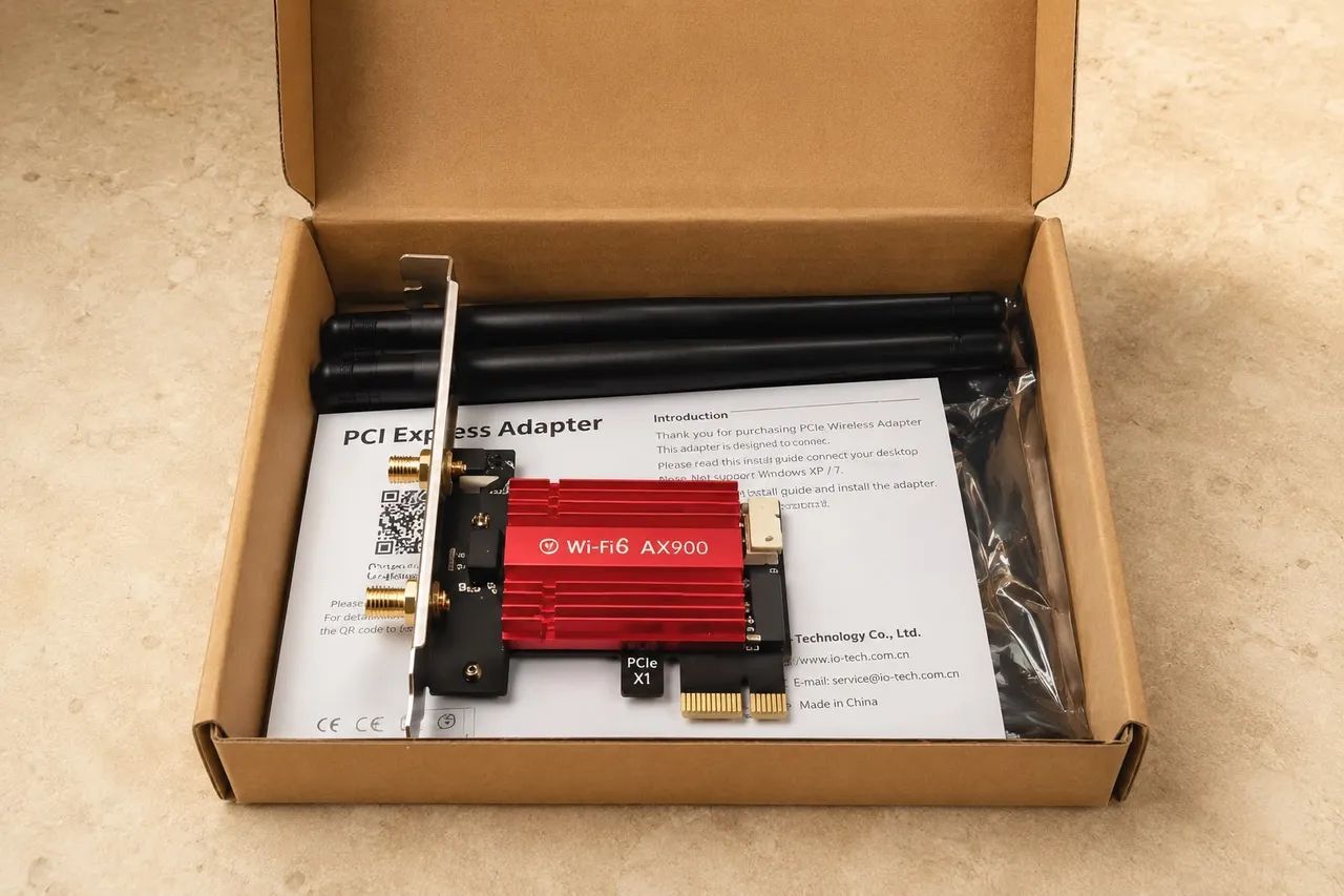 Placa Wi-Fi 6 AX900 PCIe + Bluetooth 5.4 para PC