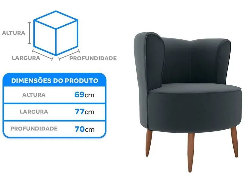 Poltrona Decorativa Moderna Matrix Savana - Foto 4