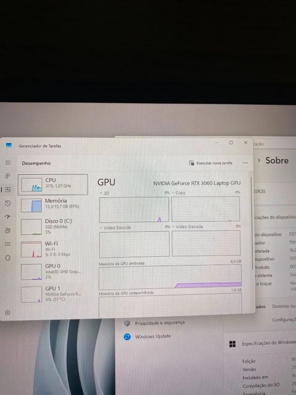 Notebook Gamer i7 RTX 3060 - Dell G15 - Foto 4